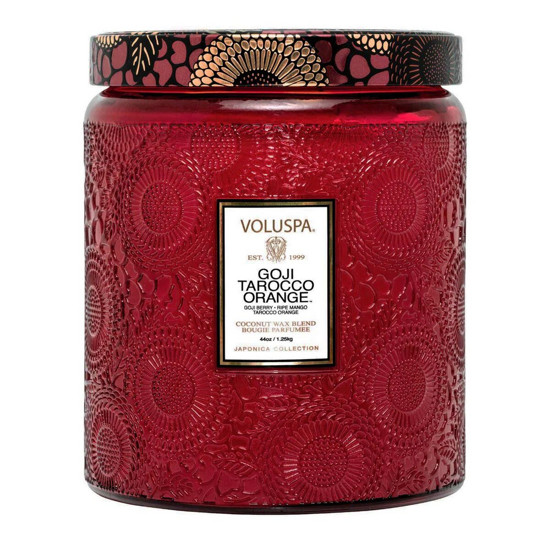 Imagem VELA POTE VIDRO LUXE 140HORAS GOJI TAROCCO ORANGE - VOLUSPA 