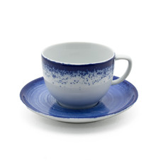 Imagem de XÍCARA PARA CHÁ COM PIRES COR AZUL DE PORCELANA - SCHMIDT  - Schmidt Industria Comercio Importacao E Exportacao Ltda