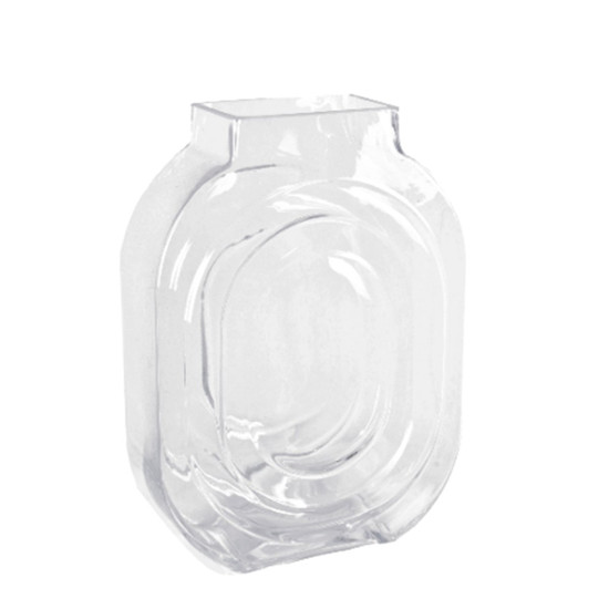 Imagem VASO DECORATIVO EM VIDRO RETANGULAR COR TRANSPARENTE 25X8X18CM - GRILLO 53056