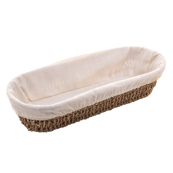 Imagem CESTA OVAL DE SISAL COM FORRO EM TECIDO 35CM X 13,5CM WOLFF 