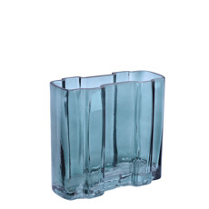 Imagem de VASO DECORATIVO EM VIDRO RETANGULAR COR VERDE 7X16X15CM - GRILLO 53053 - Grillo Ltda