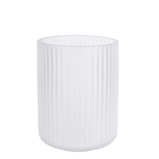 Imagem VASO DECORATIVO EM VIDRO COR BRANCO 12X12X15CM - GRILLO 53034