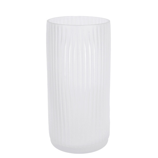 Imagem VASO DECORATIVO EM VIDRO COR BRANCO 11X11X25CM - GRILLO 53036