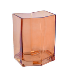 Imagem de VASO DECORATIVO EM VIDRO COR LARANJA 14X15X20CM - GRILLO 53059 - Grillo Ltda