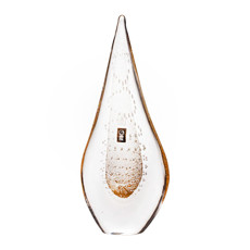 Imagem de ESCUTLTURA DE CRISTAL COM OURO 24L 37X16X6CM  - Murano Glass Distribuidora Ltda.