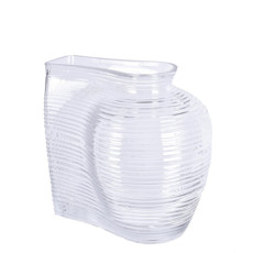 Imagem de VASO DECORATIVO EM VIDRO COR TRANSPARENTE 14X20X18CM - GRILLO 53070 - Grillo Ltda