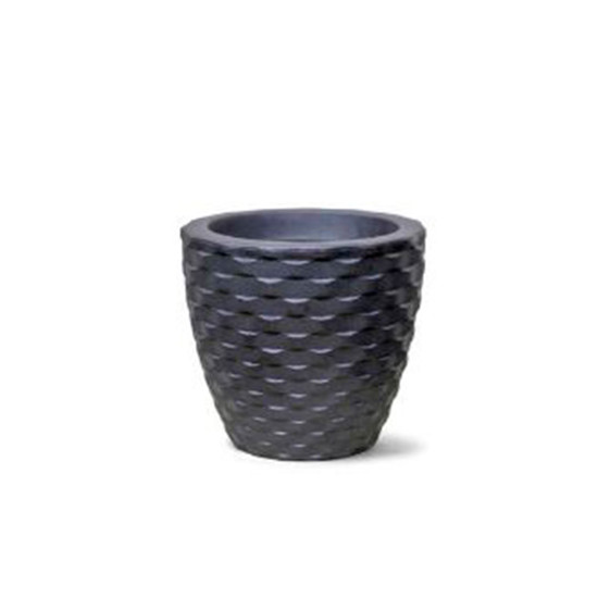 Imagem VASO DECORATIVO ELO REDONDO 22 COR PRETO 24,2X22X15,3CM 6,5 L - NUTRIPLAN IND