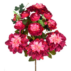 Imagem de BUQUÊ MISTO DALIA PEONIA E RANUNCULO X12 (OUTONADO) BLUSH 35X54CM - GRILLO 51401 - Grillo Ltda