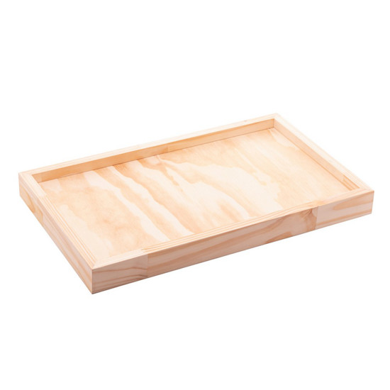 Imagem BANDEJA PARA SERVIR CAFÉ DE MADEIRA PINUS 63CM X 30,5CM 24CM - WOODART