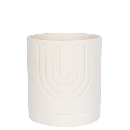 Imagem CACHEPOT EM CIMENTO COR OFF WHITE 20X18X18CM - GRILLO 53159