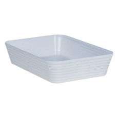 Imagem de TRAVESSA RETANGULAR COM FRISO LE CHEF BRANCA 27,5X19X6 CM - PARAMOUNT  - Paramount Ind E Com De Plast Ltda