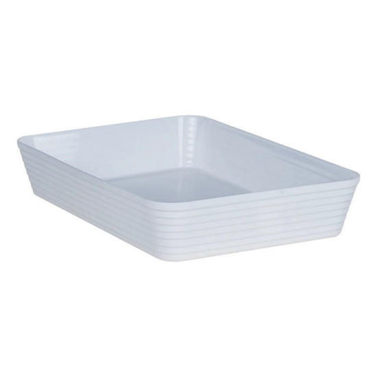 Imagem TRAVESSA RETANGULAR COM FRISO LE CHEF BRANCA 33X23X6 CM - PARAMOUNT 