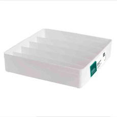 Imagem de ORGANIZADOR DE PLASTICO BRANCO COM DIVISORIAS 36,5×36,5×7,5CM - PARAMOUNT  - Paramount Ind E Com De Plast Ltda