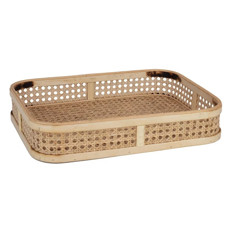 Imagem de BANDEJA DECORATIVA QUADRADA EM RATTAN COR MARROM CLARO 40X30X8CM - CROMUS  - Cromus Embalagens Ind. E Com. Ltda