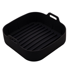 Imagem de FORMA QUADRADA DE SILICONE PARA AIR FRYER PRETA 20CM X 7CM - LYOR - Coliseu Presentes Ltda