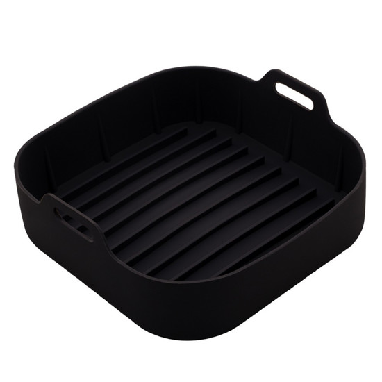 Imagem FORMA QUADRADA DE SILICONE PARA AIR FRYER PRETA 20CM X 7CM - LYOR