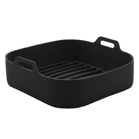 Imagem FORMA QUADRADA DE SILICONE PARA AIR FRYER PRETA 20CM X 7CM - LYOR