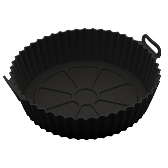 Imagem FORMA REDONDA DE SILICONE PARA AIR FRYER PRETA 19CM X 6,5CM - LYOR