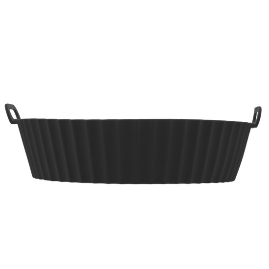 Imagem FORMA REDONDA DE SILICONE PARA AIR FRYER PRETA 19CM X 6,5CM - LYOR