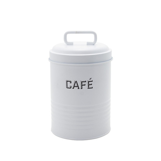 Imagem POTE PARA CAFÉ EM METAL COR BRANCO 12X12X19CM - WINTH 