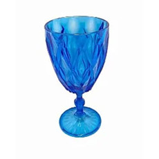 Imagem de TAÇA DIAMANTE AZUL TRANSLUCIDO EM PLASTICO 9X17CM 300 ML - PLASTIFESTA  - Plastifesta Comercio E Industrias Eirelli