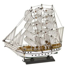 Imagem de ESCULTURA BARCO DECORATIVO EM MADEIRA 34X8X34CM - MABRUK  - Mabruk Importacao E Comercio Eireli