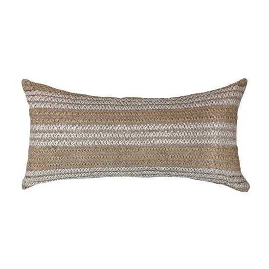 Imagem ALMOFADA CROCHE TRAMADO COR BEGE MOD 2 25X52CM - DECORTEXTIL