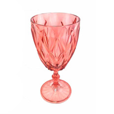 Imagem de TAÇA DIAMANTE COR ROSA CRISTAL EM PLASTICO 9X17CM 300 ML - PLASTIFESTA  - Plastifesta Comercio E Industrias Eirelli