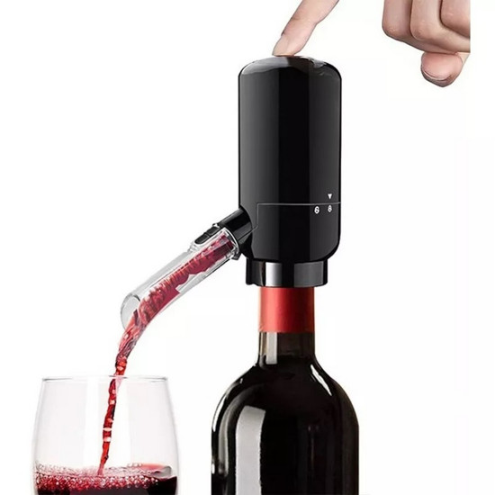 Imagem AERADOR E DISPENSER ELÉTRICO A PILHA PARA VINHO EM ABS E ACRÍLICO L5XP11XA12CM COR PRETA 