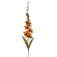 Imagem de HASTE ORQUIDEA CETIM X 11 C FOLHAS MOSTARDA 10X82CM - GRILLO 30548 - Grillo Ltda