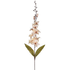 Imagem de HASTE ORQUIDEA CETIM X 11 C FOLHAS  BEGE 82X10CM - GRILLO 30548 - Grillo Ltda