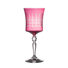 Imagem de TAÇA PARA ÁGUA LAPIDADA EM CRISTAL ECOLÓGICO 300ML A22CM COR MAGENTA - BOHEMIA - Full Fit Industria Importacao E Comercio Ltda.