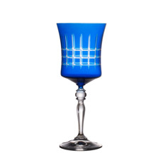 Imagem de TAÇA PARA ÁGUA LAPIDADA EM CRISTAL ECOLÓGICO 300ML A22CM COR AZUL - BOHEMIA - Full Fit Industria Importacao E Comercio Ltda.