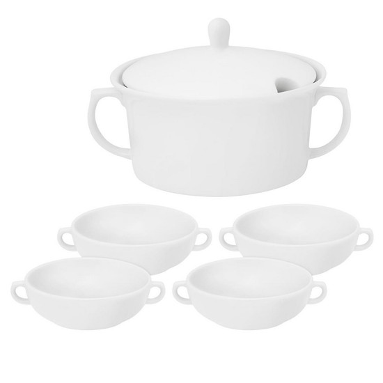 Imagem APARELHO DE SOPA 5 PEÇAS EM PORCELANA BRANCO OXFORD