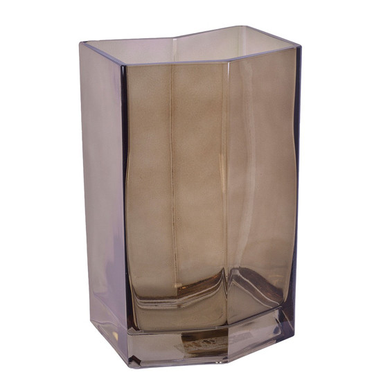 Imagem VASO DECORATIVO EM VIDRO FECHADO COR MARROM 14X15X25CM - GRILLO 53060