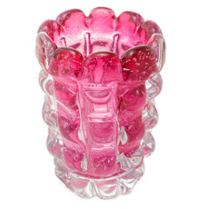 Imagem de VASO DECORATIVO DE VIDRO ITALY ROSA 12CM X 17CM - LYOR - Coliseu Presentes Ltda