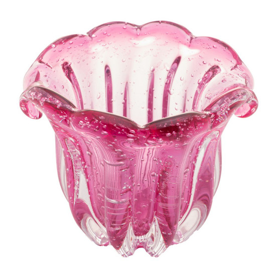 Imagem VASO DE VIDRO ITALY ROSA 17CM X 14CM X 16,5CM - LYOR