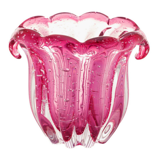 Imagem VASO DE VIDRO ITALY ROSA 17CM X 14CM X 16,5CM - LYOR