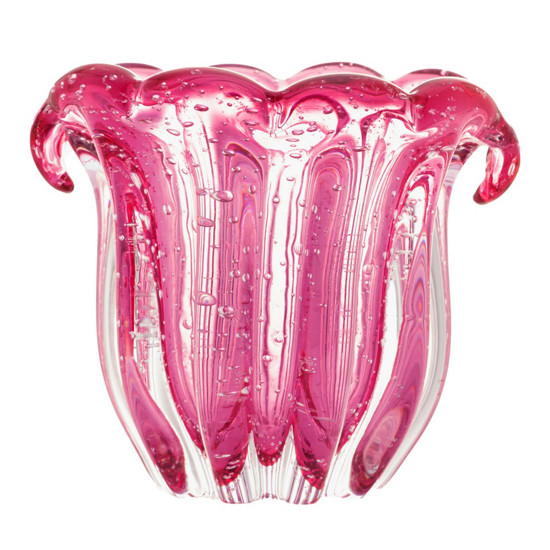 Imagem VASO DE VIDRO ITALY ROSA 17CM X 14CM X 16,5CM - LYOR