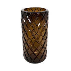 Imagem de VASO DECORATIVO EM VIDRO COR MARROM M 15X15X32CM - LUCATTI  - Lucatti Artes E Decoracoes Ltda