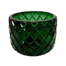 Imagem de VASO DECORATIVO EM VIDRO COR VERDE P 23X23X17CM - LUCATTI  - Lucatti Artes E Decoracoes Ltda