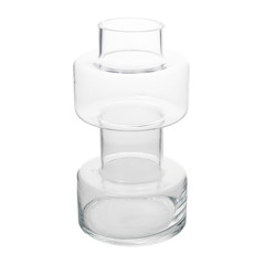 Imagem de VASO DECORATIVO EM VIDRO TRANSPARENTE 18X18X33CM - GRILLO 54765 - Grillo Ltda