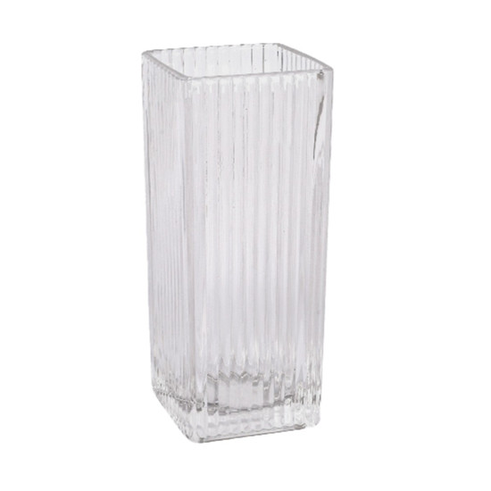 Imagem VASO DECORATIVO DE VIDRO TRANSPARENTE 8X8X20CM - GRILLO 52923