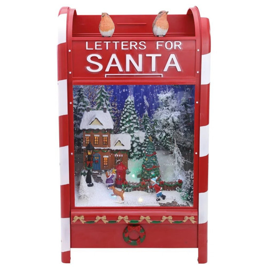 Imagem CAIXA CORREIO NATALINO COM VILA LETTERS FOR SANTA COM LED 20X36X61CM - CROMUS 