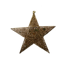 Imagem de ESTRELA DECORATIVA NATALINA COR DOURADO COM GLITTER  EM FERRO 40X40CM - GRILLO 54965 - Grillo Ltda