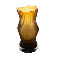 Imagem de VASO DECORATIVO EM VIDRO COR ÂMBAR 12X12X26CM - GRILLO 54207 - Grillo Ltda