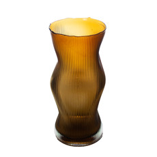 Imagem de VASO DECORATIVO EM VIDRO COR ÂMBAR 13X13X30CM - GRILLO 54208 - Grillo Ltda