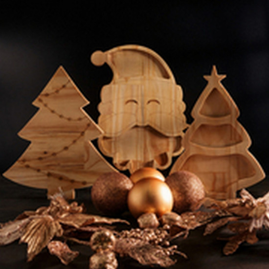 Imagem PETISQUEIRA PAPAI NOEL DE MADEIRA PINUS 30CM X 26CM X 1,6CM - WOODART