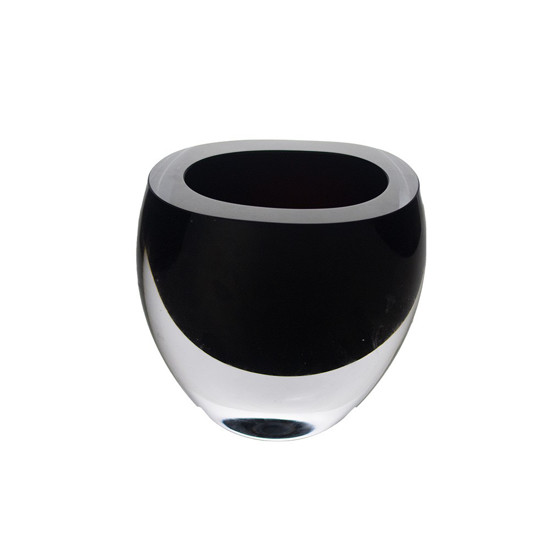 Imagem VASO DECORATIVO EM VIDRO COR PRETO 13X9X12,5CM - GRILLO 54533