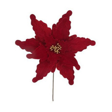 Imagem de POINSÉTIA DECORATIVA NATAL COR VERMELHO COM DOURADO 50CM - TOK DA CASA  - Oliver Comercio E Distribuicao De Artigo Domestico